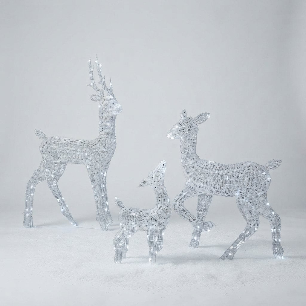 Acrylic Reindeer Family Light-Up Set