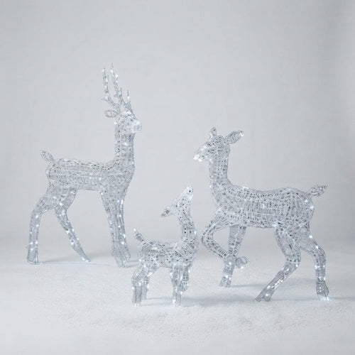 Acrylic Reindeer Family Light-Up Set