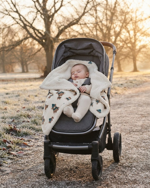 Baby Pushchair Blanket with Sherpa Lining