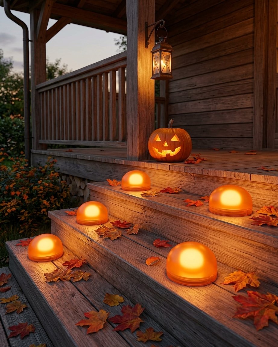 Battery-Operated LED Pumpkin Lights with Remote Control and Flickering Candle Mode