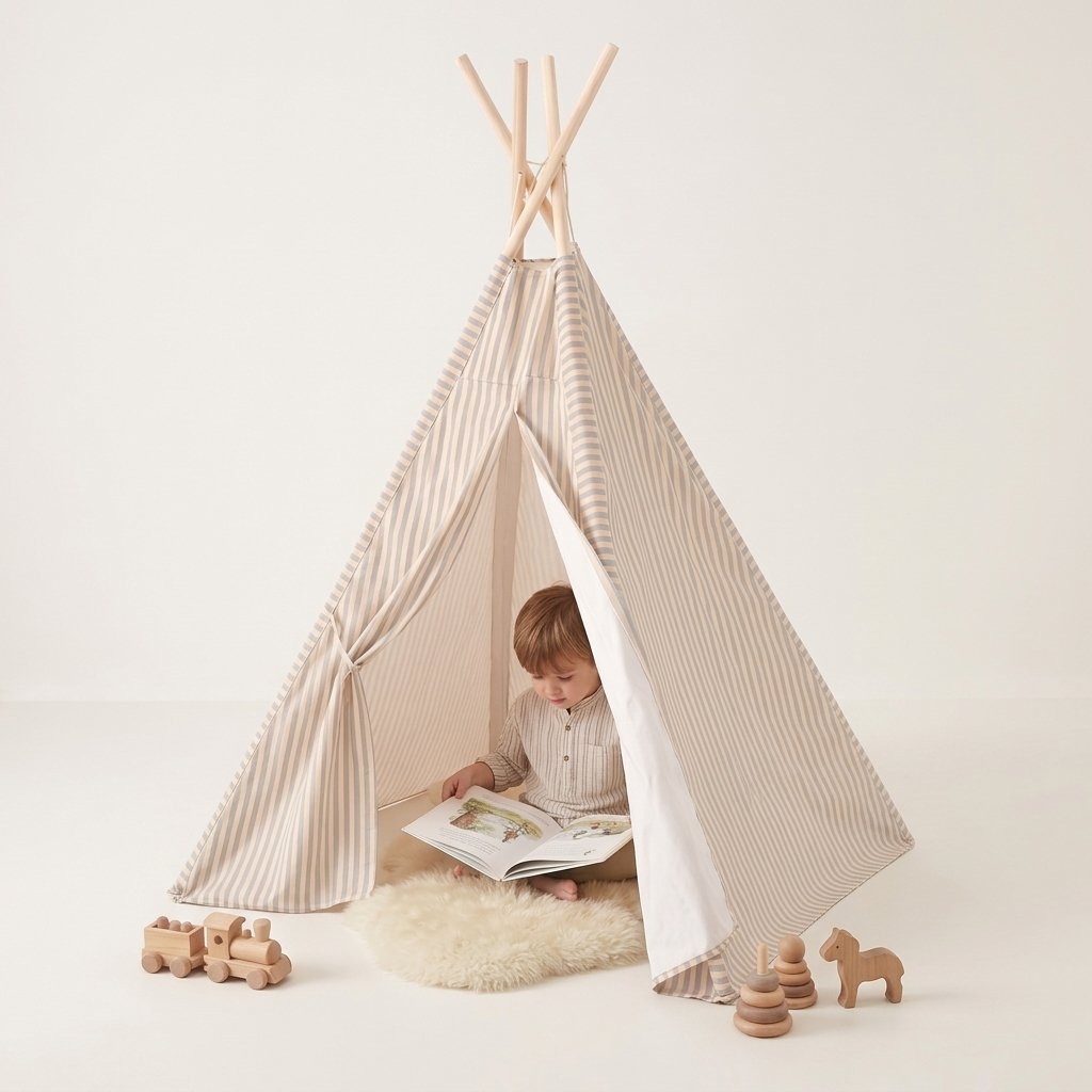Blue Stripe Kids Teepee Tent