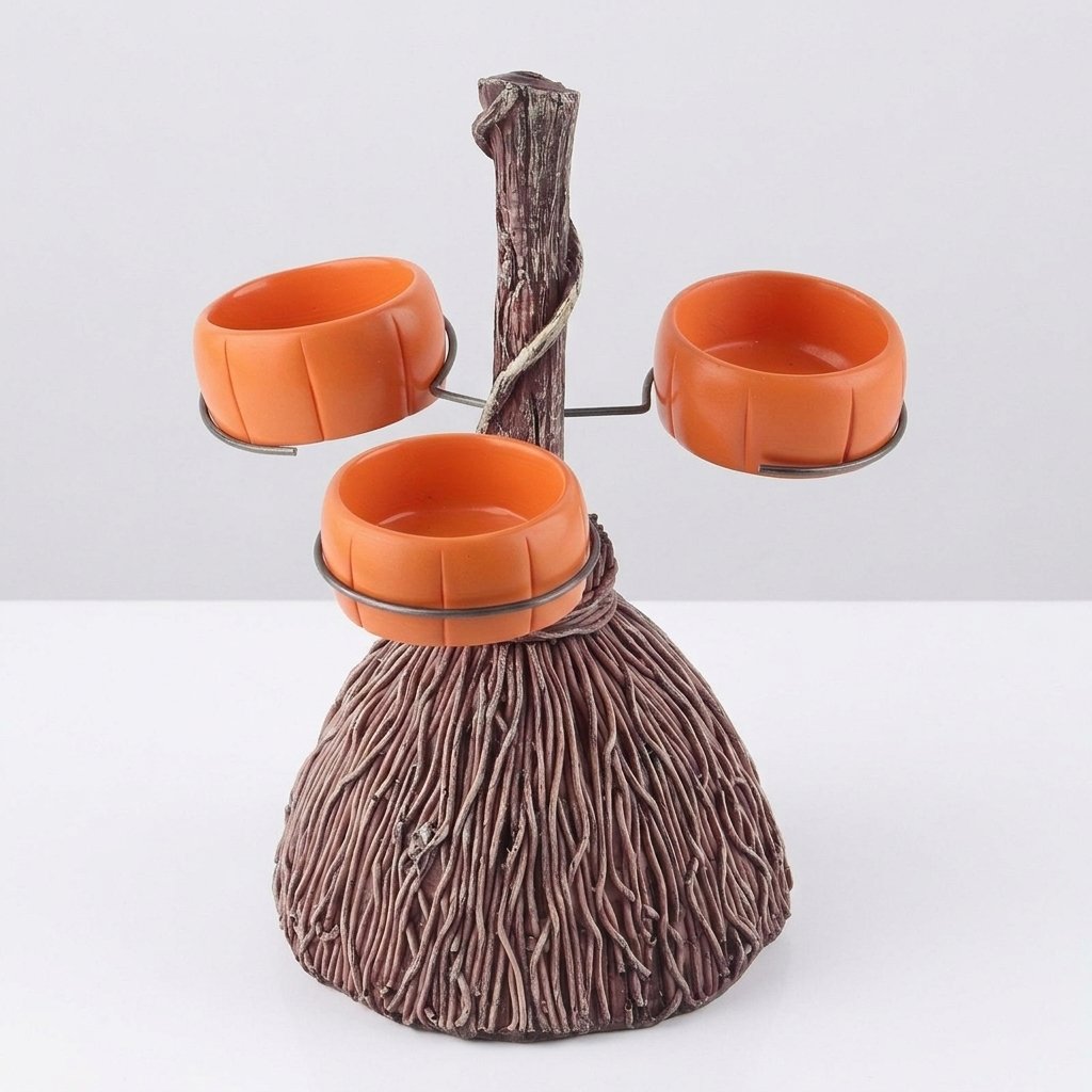 Broomstick Serving Bowl Set, Halloween Resin Centrepiece