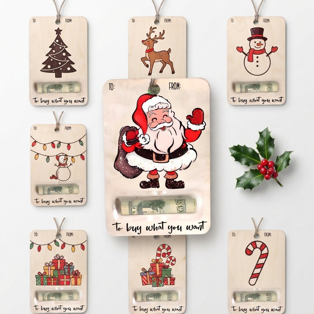 Christmas Wooden Money Gift Tag