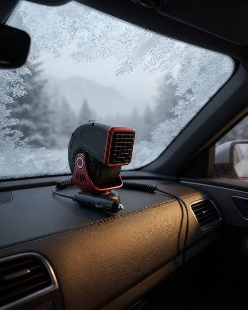 Compact Car Heater and Defogger with Multi-Directional Air