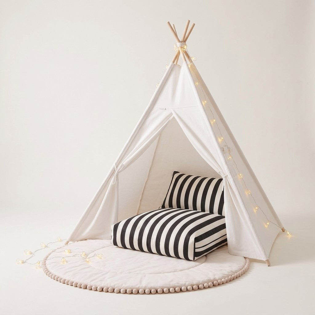 Cotton Canvas Teepee Play Bundle – White