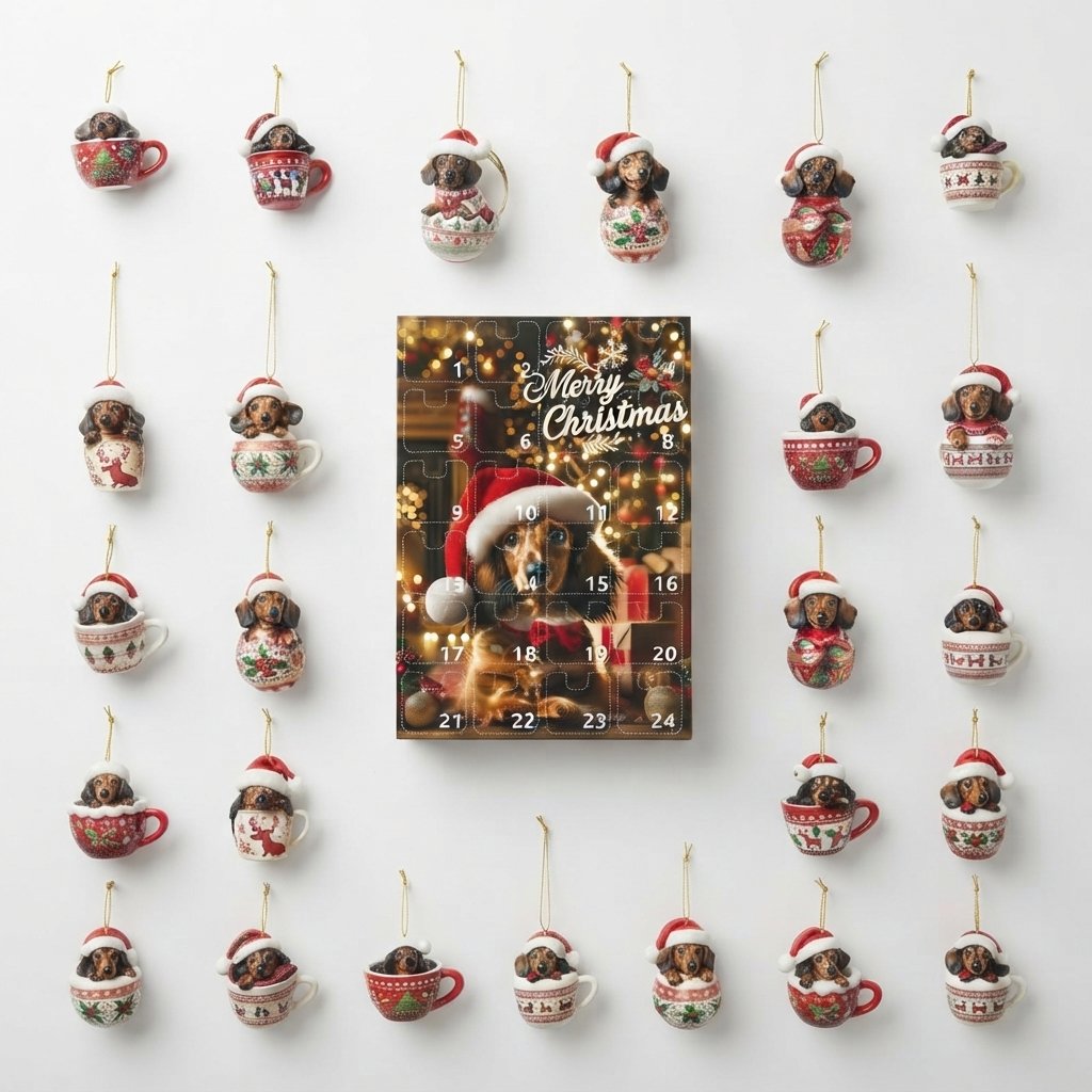 Dachshund Advent Calendar – 24 Ornaments
