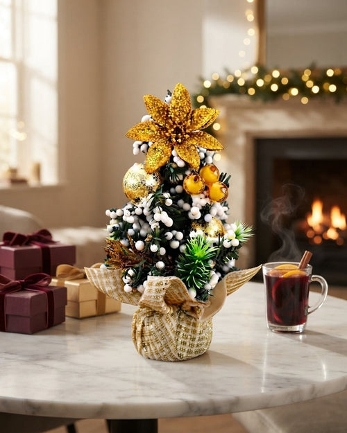Decorated Mini Christmas Trees, Set of 3