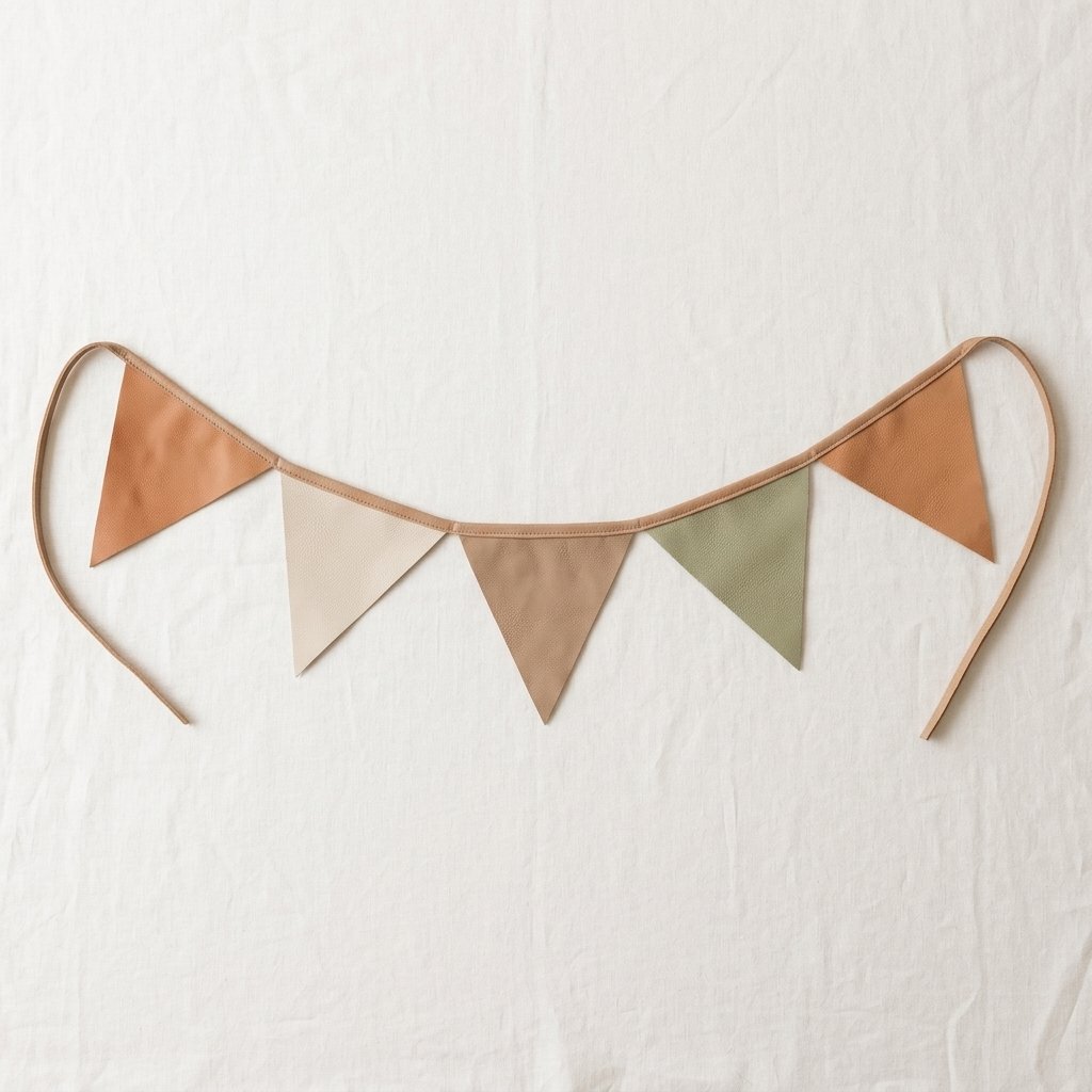 Fabric Bunting Garland, Oat Gingham