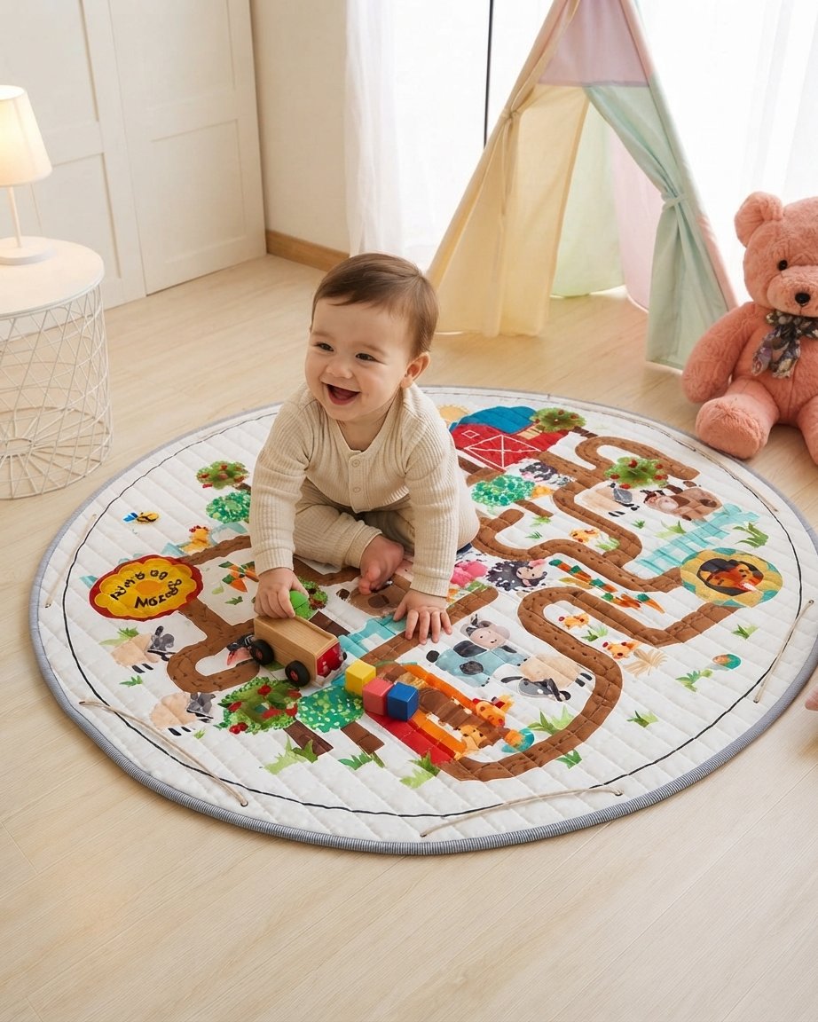 Farm Maze Quilted Baby Play Mat