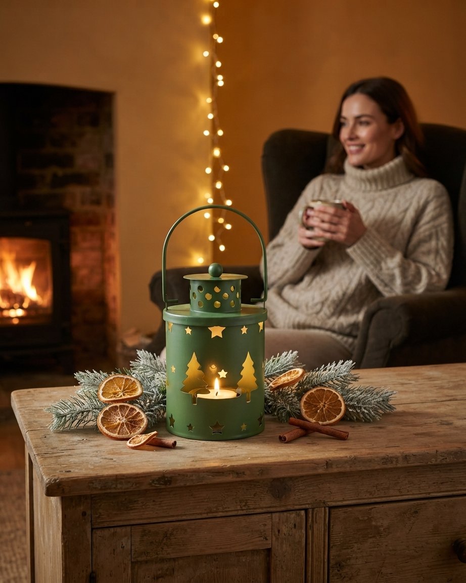 Festive Cut-Out Metal Lantern Set of 3