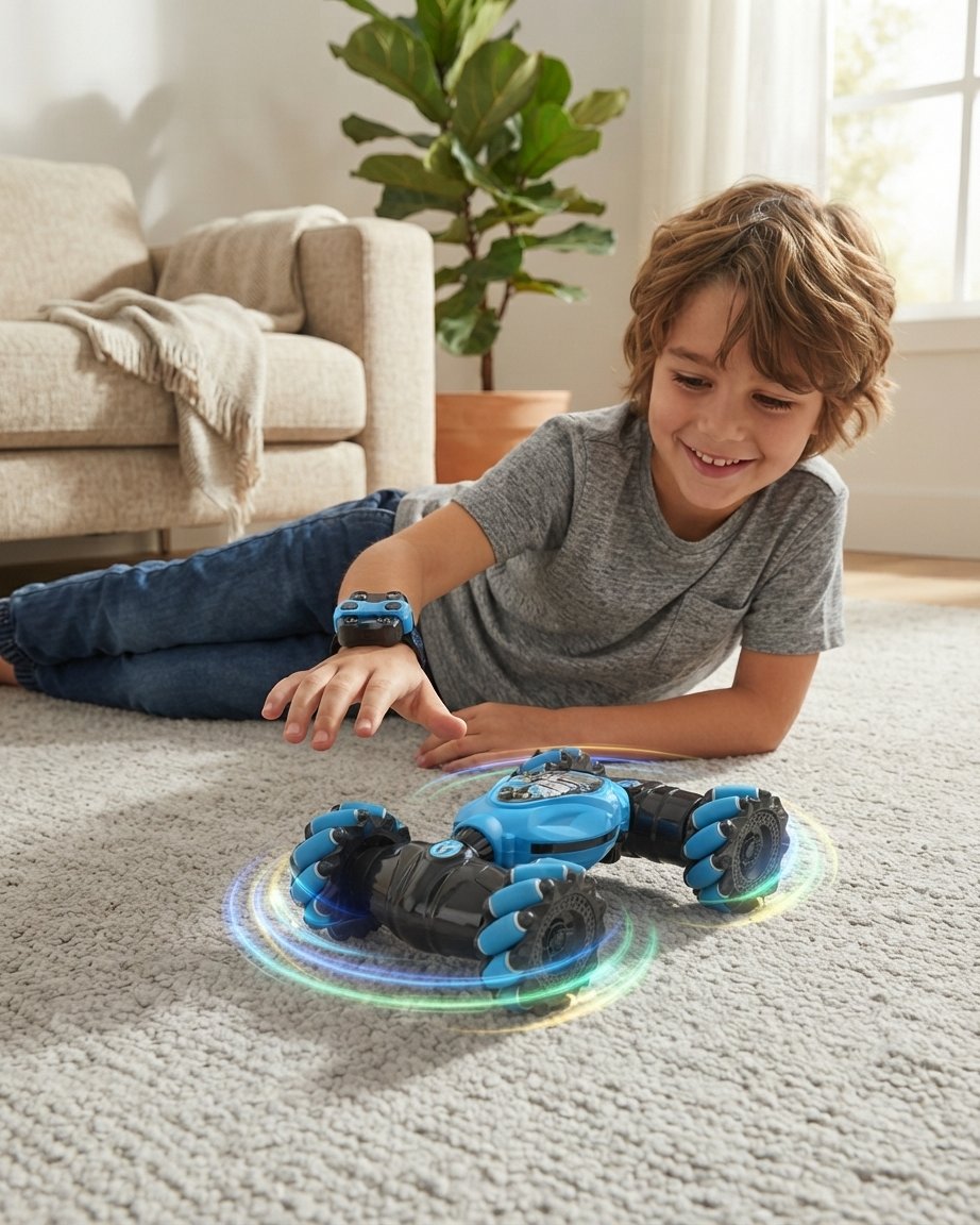 Gesture Control Stunt RC Car with LED Lights