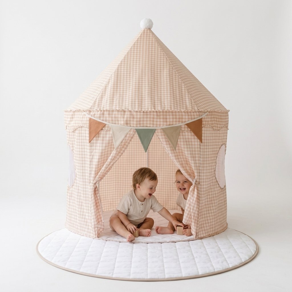 Gingham Pop-Up Play Tent Bundle