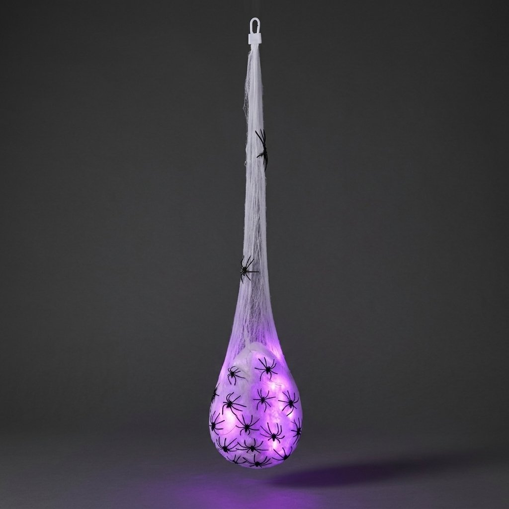 Halloween Hanging Spider Egg Sacs with LED Glow