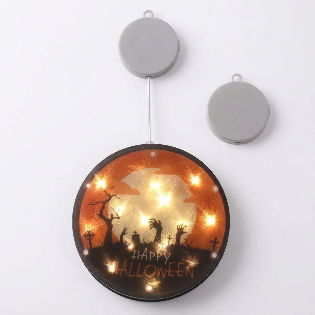 Halloween LED Hanging Lantern with Warm Glow, 16 cm