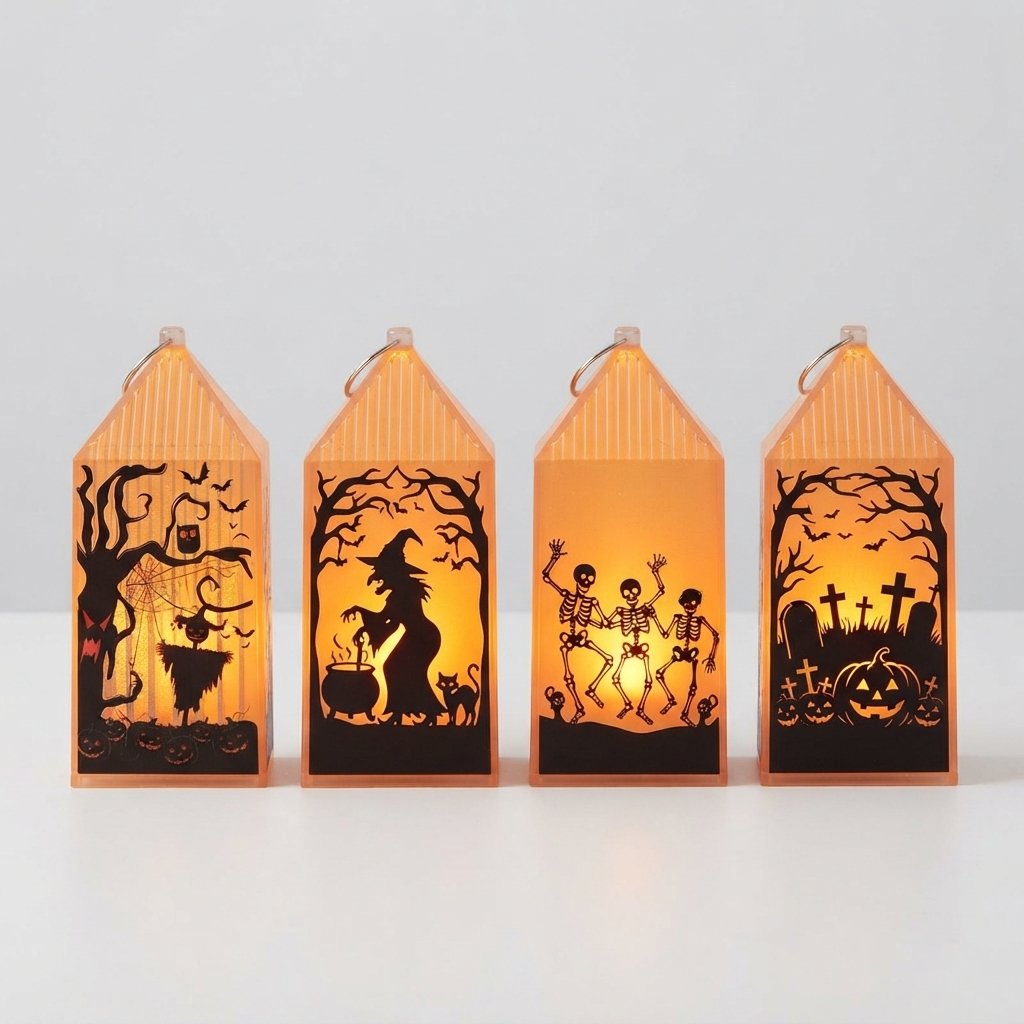 Halloween LED Lantern with Warm Candlelight Glow
