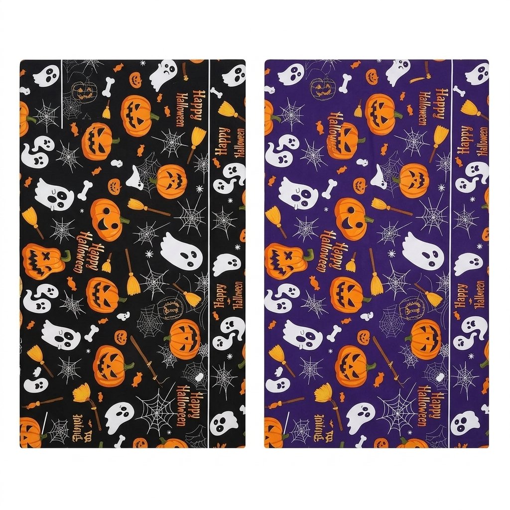 Halloween Tablecloth with Spider Web Design, Black or Purple