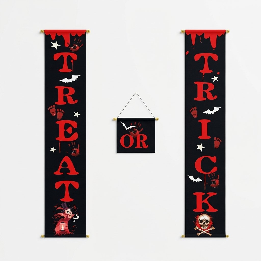 Halloween Trick or Treat Door Banner Set, 3 Pieces