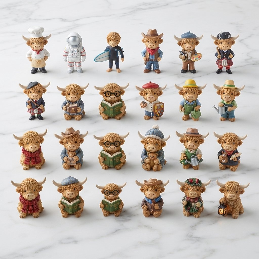 Highland Cow Advent Calendar – 24 Figures