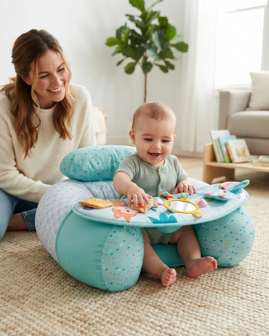Inflatable Baby Sit-Up Sofa with Play Tray