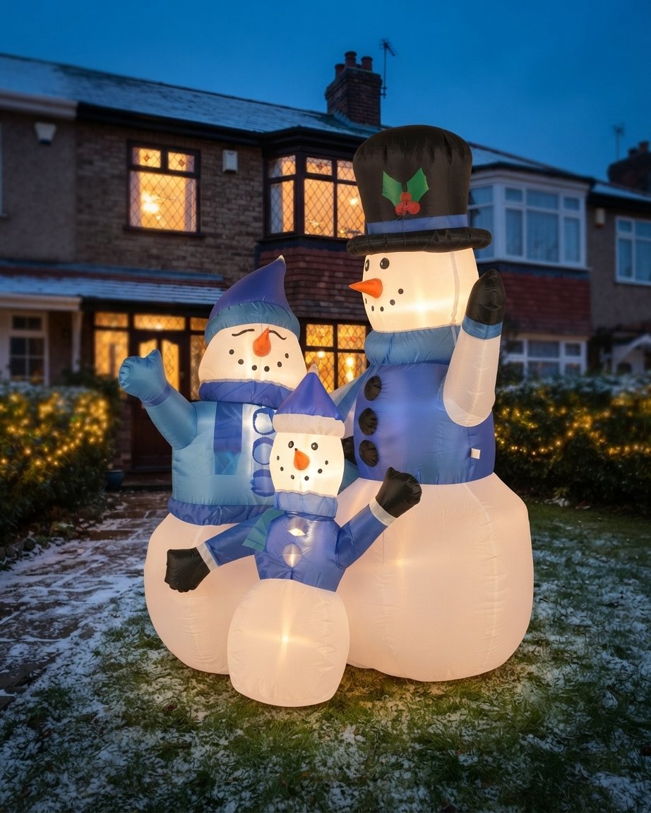 Inflatable Snowman Family with LED Lights