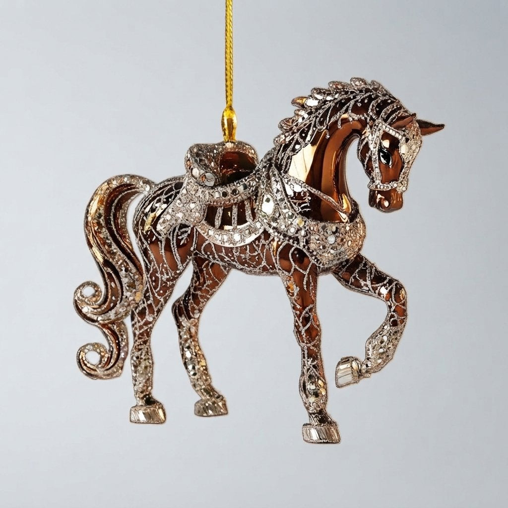 Jewelled Horse Christmas Tree Ornament