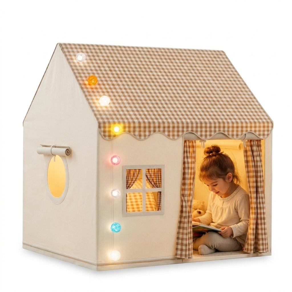 Kids Indoor Playhouse Tent with Lights