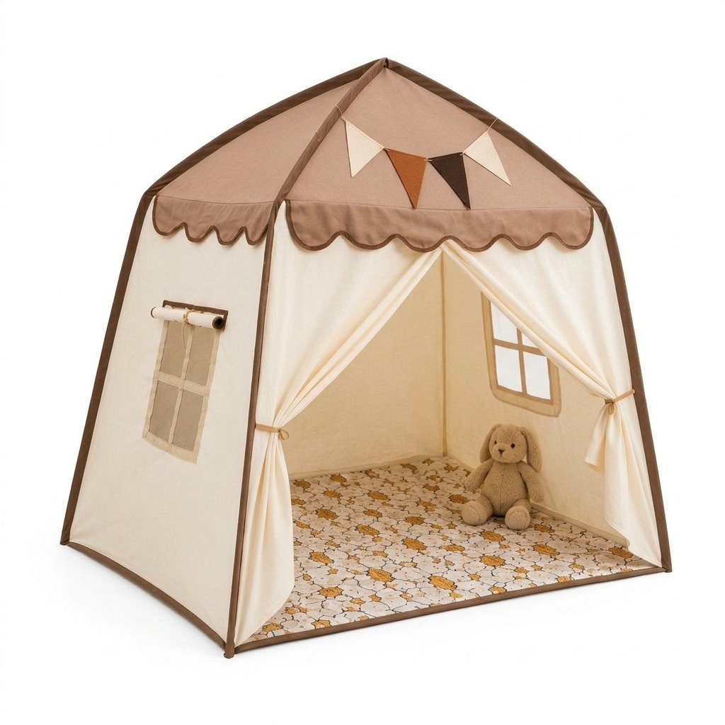 Kids Play Tent with Brown Canopy
