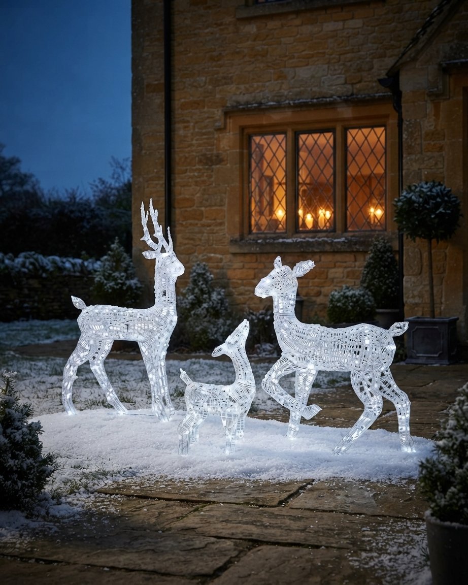 LED Reindeer Family – Acrylic Garden Set