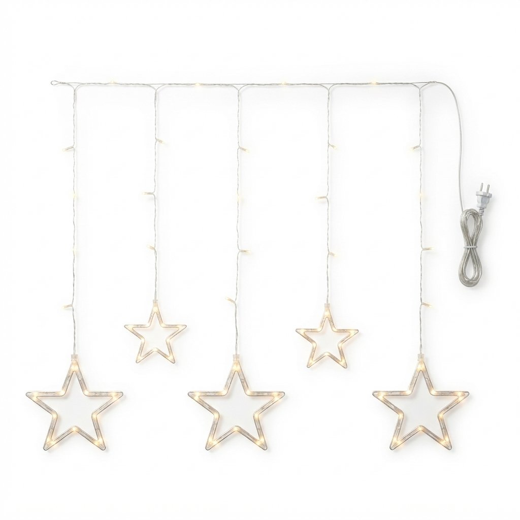 LED Star Curtain Light, Warm White