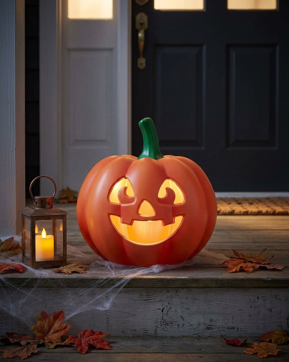 Light-Up Jack-O-Lantern Halloween Decoration with Timer