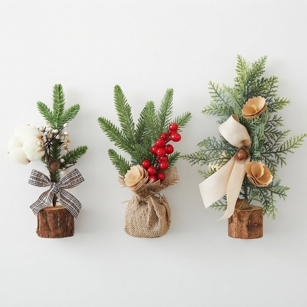 Mini Artificial Christmas Tree Set of 3