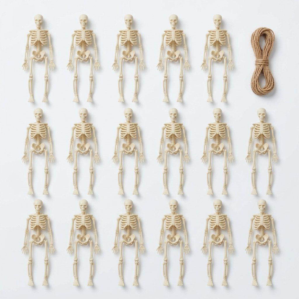 Mini Poseable Skeleton Figures for Halloween Decor