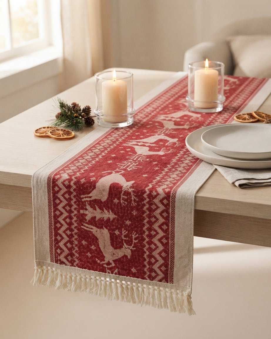 Nordic Reindeer Christmas Table Runner