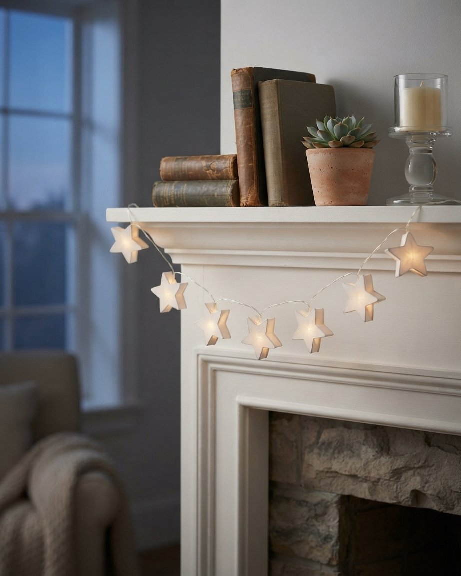 Paper Star LED Fairy Lights, Warm White