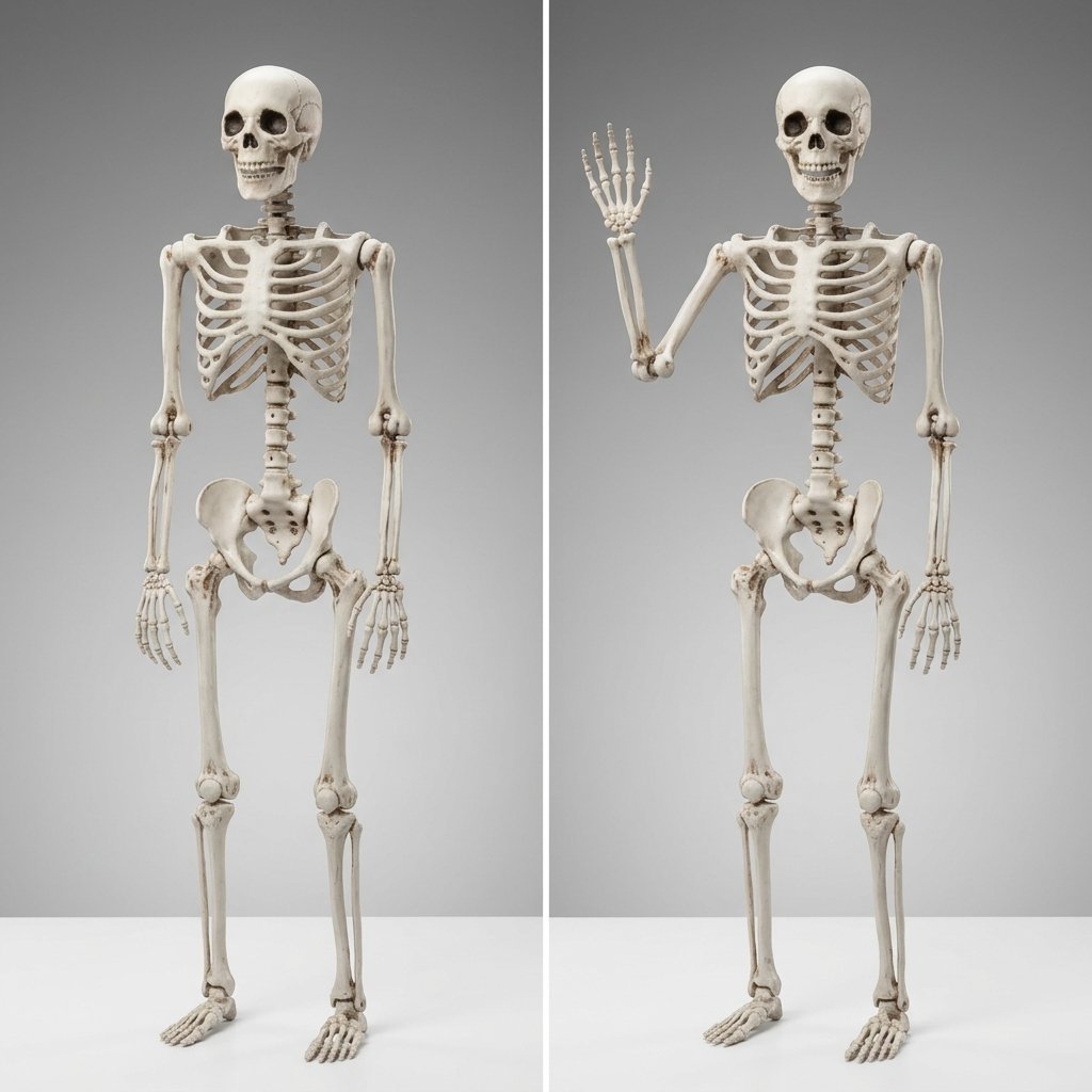 Poseable Halloween Skeleton Figure, Indoor & Outdoor Decor