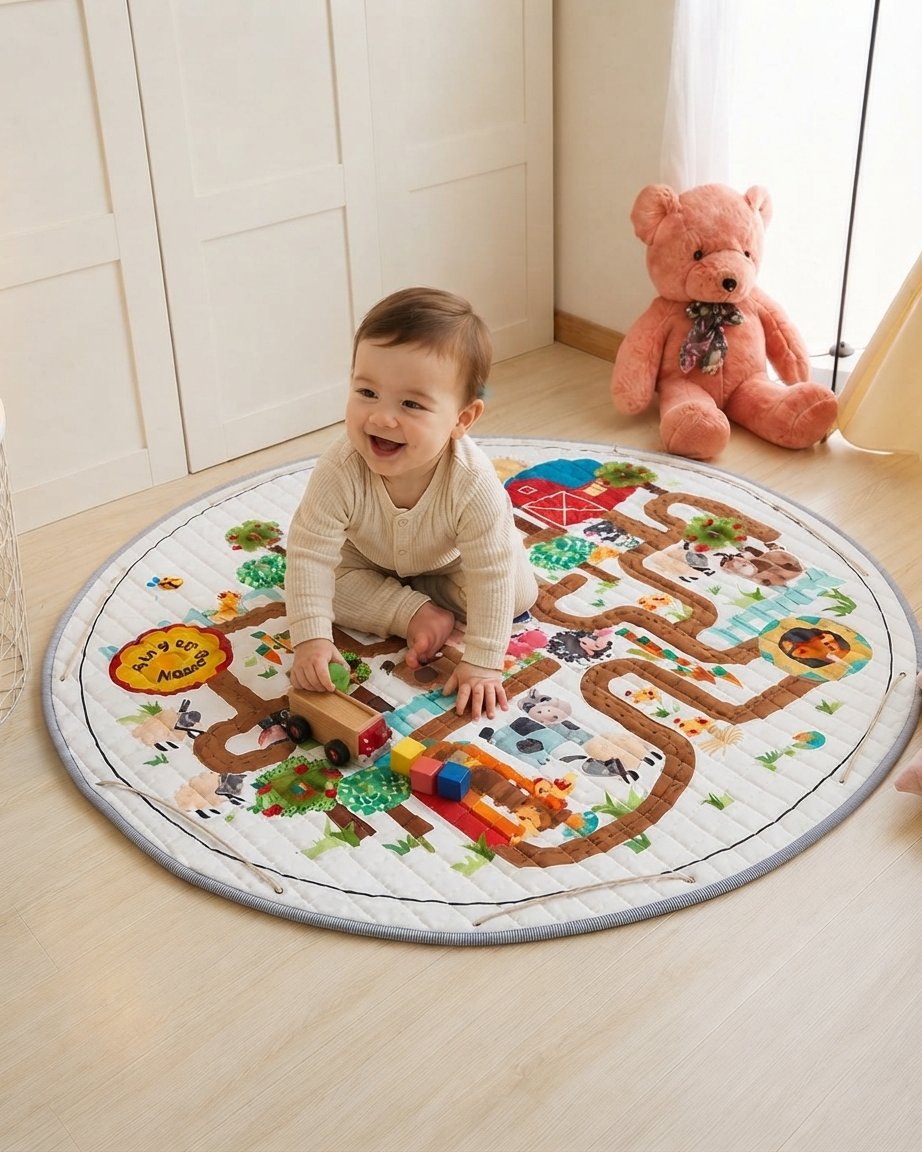 Quilted Farm Maze Baby Play Mat