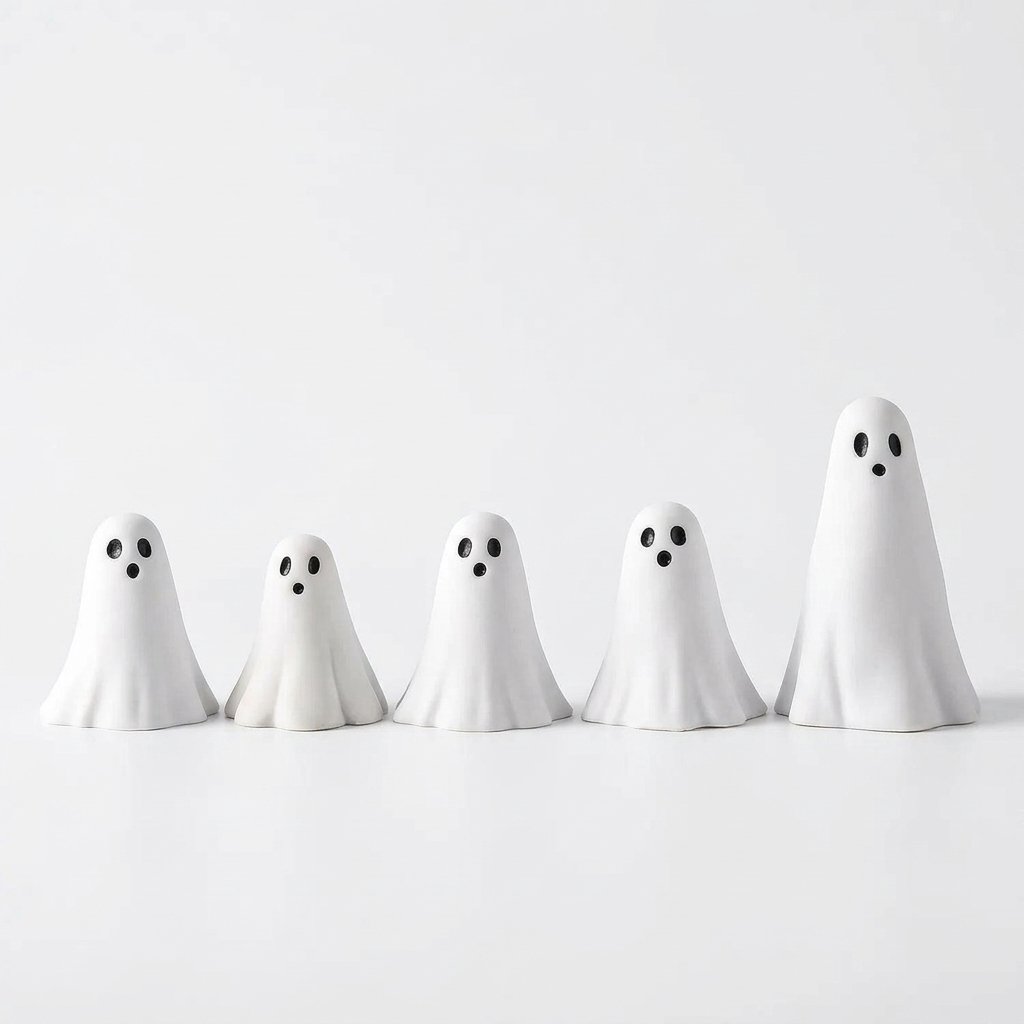 Resin Ghost Figurines Halloween Tabletop Decor Set of 5