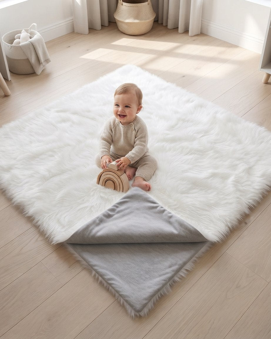 Reversible Faux Fur Baby Play Mat