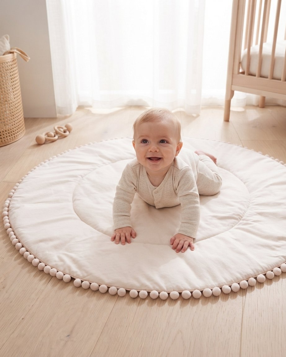 Round Cotton Pom Pom Play Mat