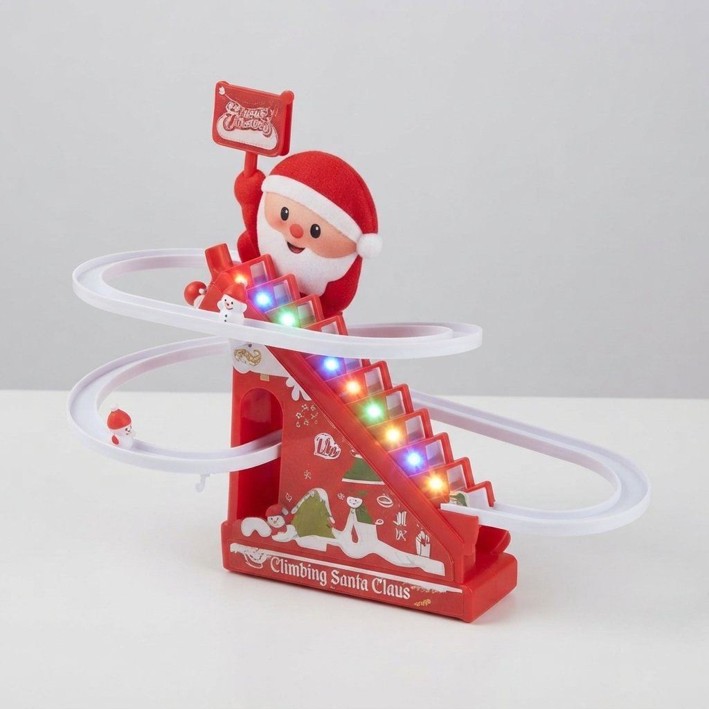 Santa Climbing Track Slide with Lights