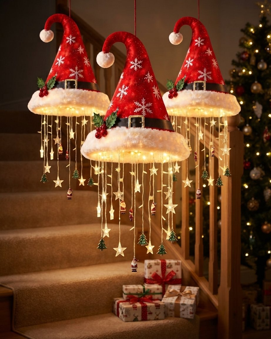 Santa Hat LED Tassel Chandelier