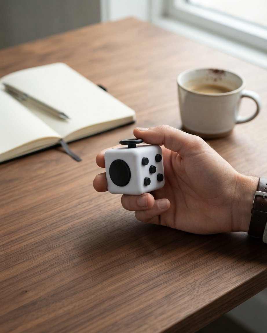 Sensory Fidget Cube – White & Black