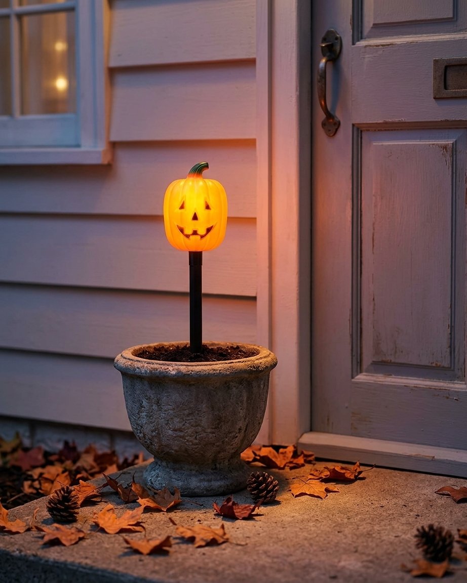 Set of 3 Halloween Jack-o'-Lantern Outdoor Stake Lights