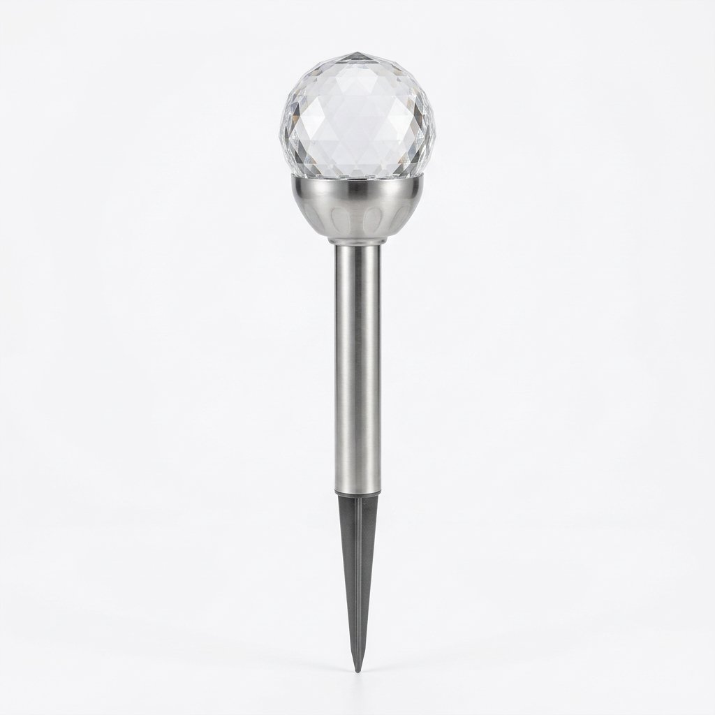 Solar RGB Crystal Ball Garden Path Lights, Set of 3