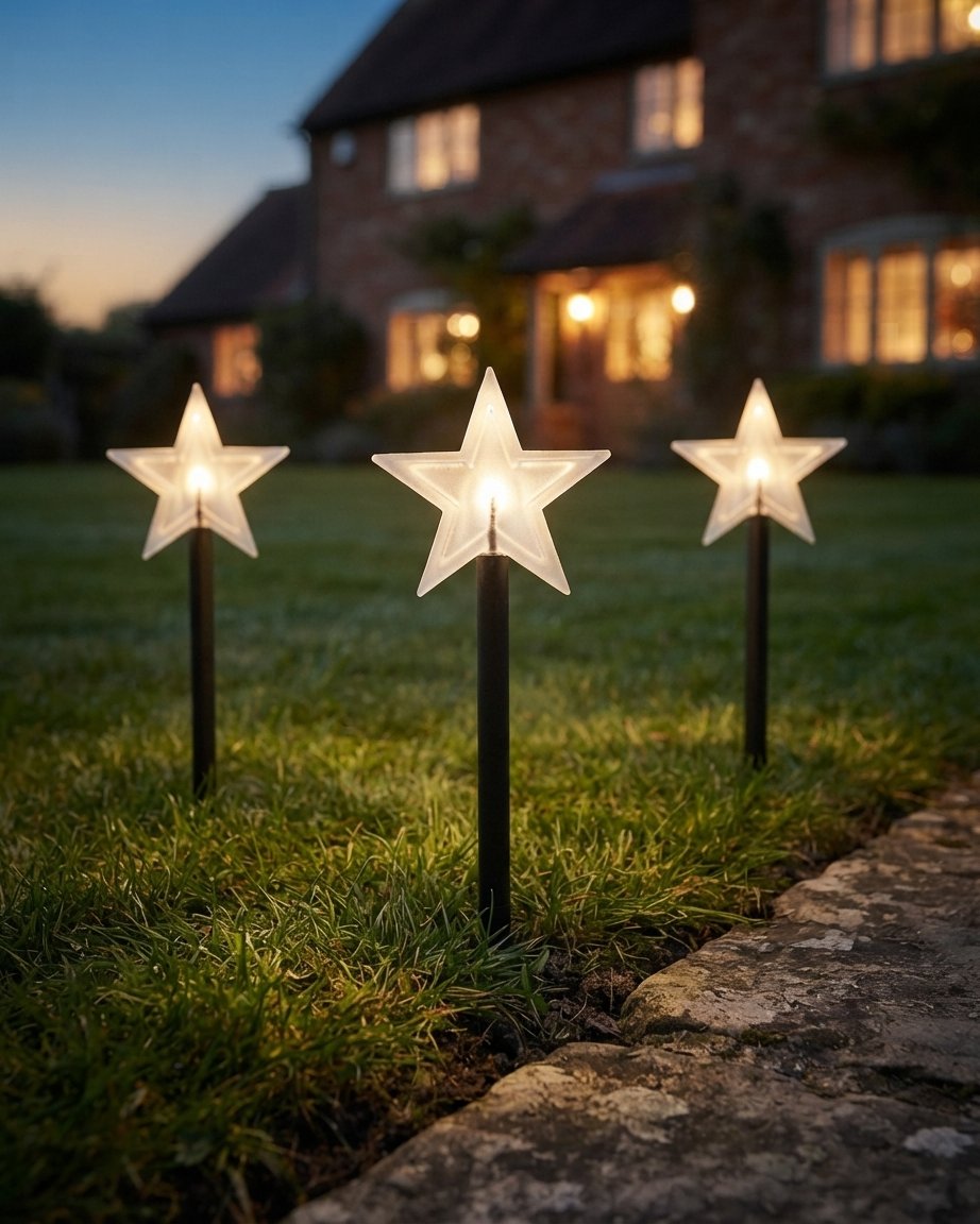 Star LED Garden Stake Lights, Set of 5
