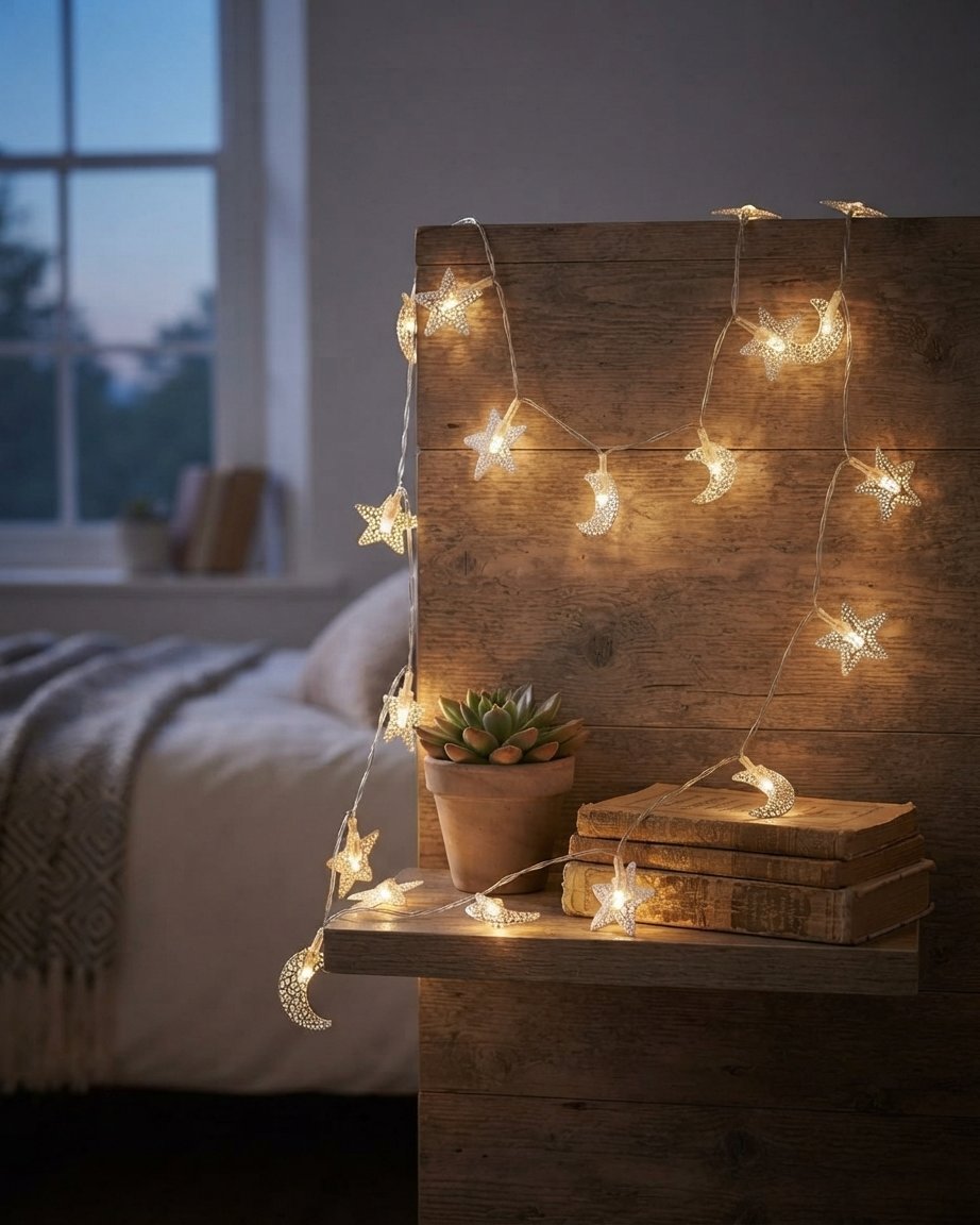 Star & Moon LED Fairy Lights, Warm White