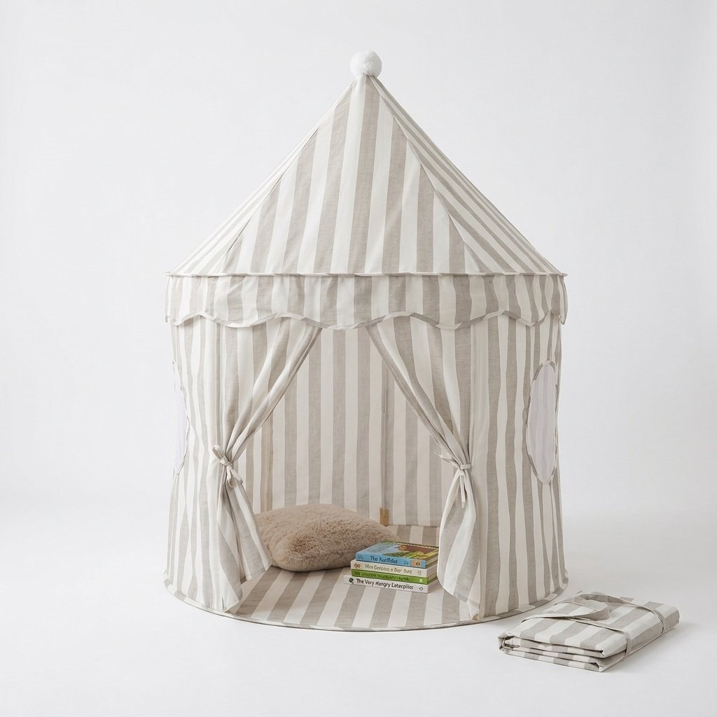 Striped Cotton Pop-Up Play Tent