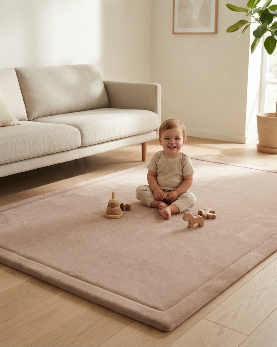 Thick Foam Play Rug – Light Brown