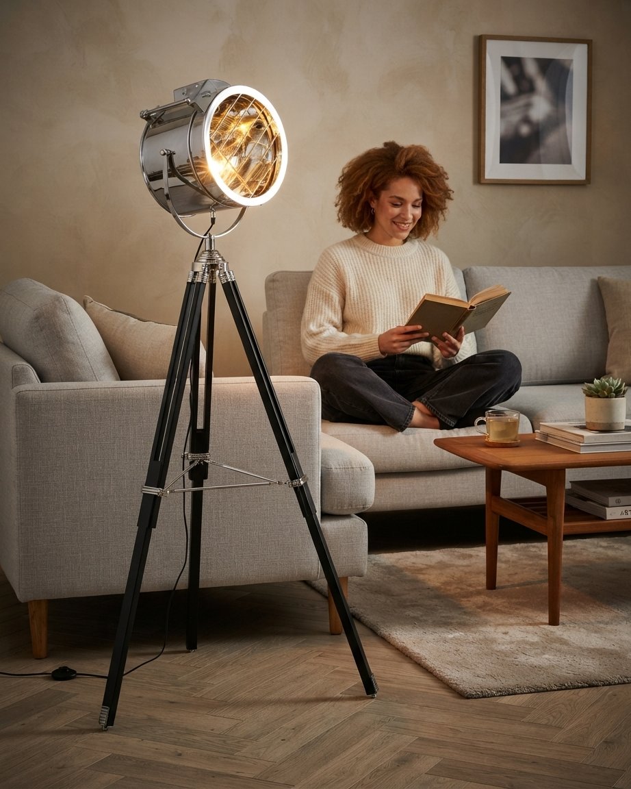 Tripod Floor Lamp with Spotlight Head