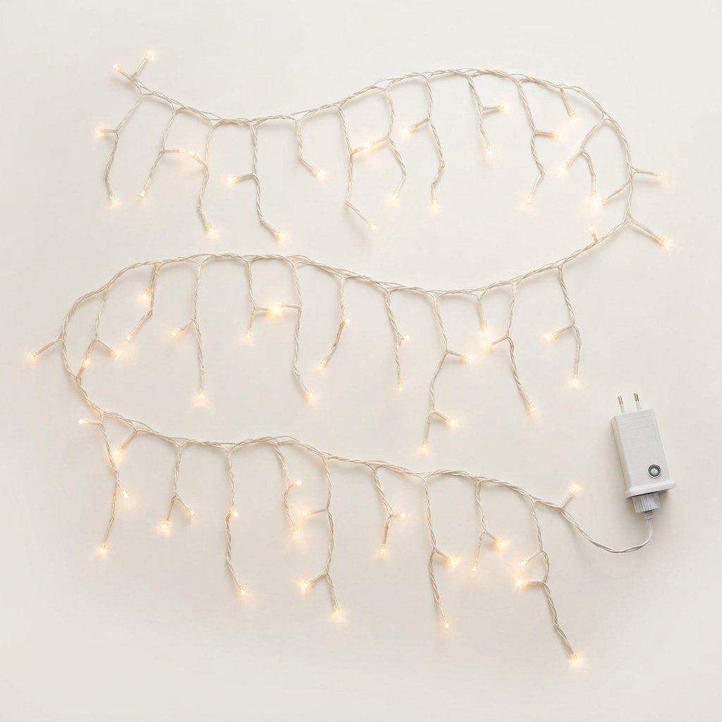Warm White LED Icicle Curtain Lights